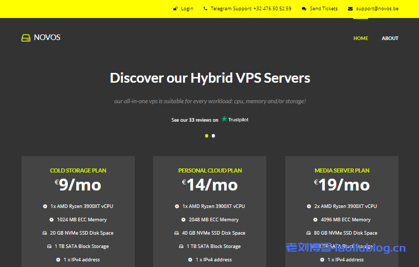 Novos比利时VPS促销1核2G内存NVMe+1TB HDD硬盘1Gbps带宽25TB月流量€8/月