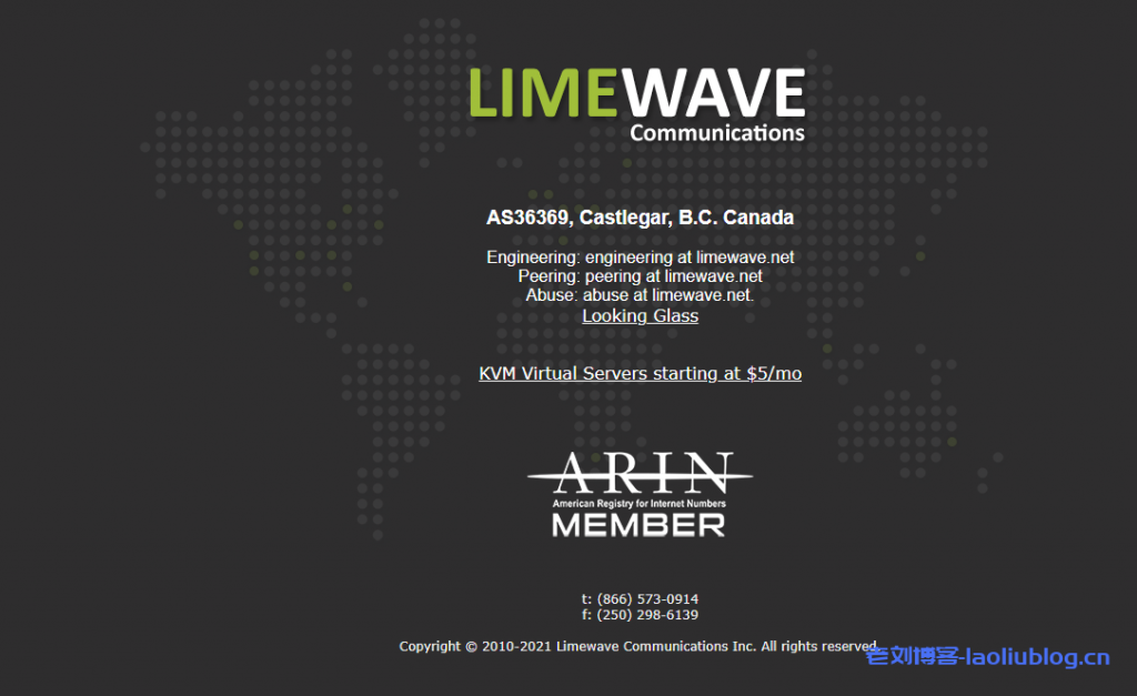 Limewave加拿大KVM VPS优惠：1核1G内存60G空间1Gbps端口500GB月流量$15/年