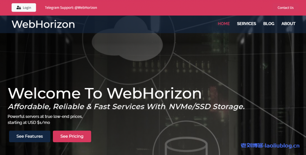 WebHorizon复活节优惠:1核512MB内存4GB NVMe硬盘125GB流量/月(10Gbps端口)$2/月附优惠码