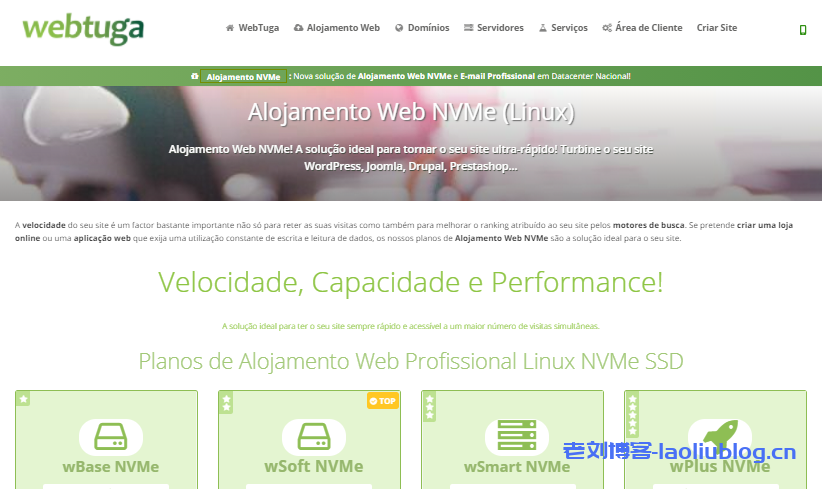 WebTuga葡萄牙里斯本不限流量VPS：1核2G内存50G SSD硬盘1Gbps带宽€14.99/月