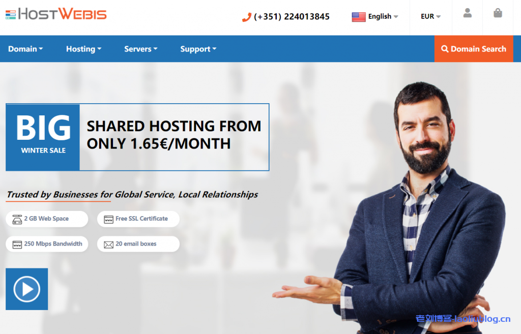HostWebis便宜服务器：可选美国或法国机房，100Mbps不限流量，高配置大硬盘，$44/月起