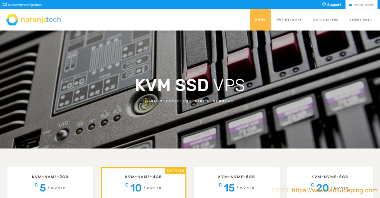 Naranjatech荷兰KVM VPS：€14/年/1核@AMD EPYC 7452/1GB内存/30GB NVMe空间/4TB流量@1Gbps端口