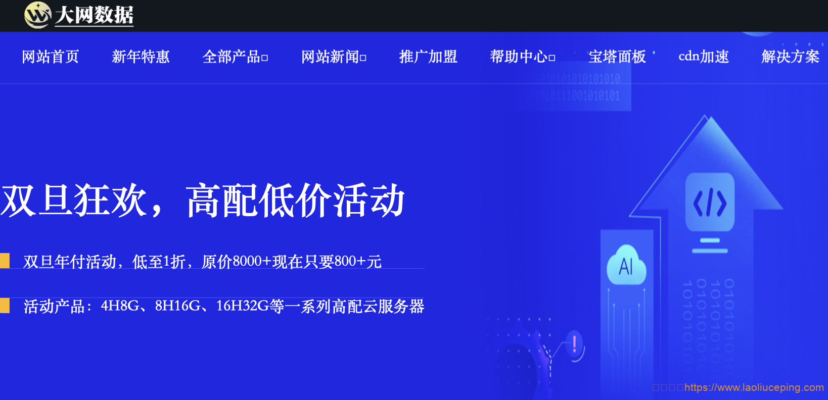 大网数据：双旦特惠，VPS低至1.5折，高配置\大带宽，35元起，美国cn2/香港cn2/韩国cn2/国内高防