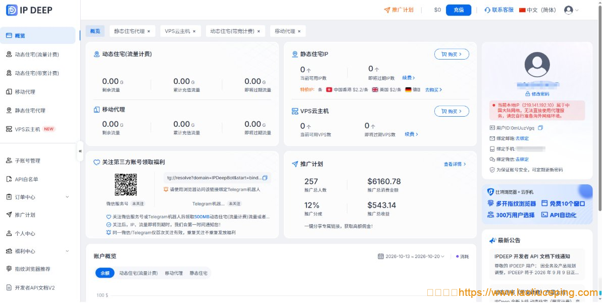 IPDEEP全球代理:德/法/英/日/韩/中国香港等地区,静态特价IP低至1.7/IP起,VPS云主机最低1.04起-老刘测评